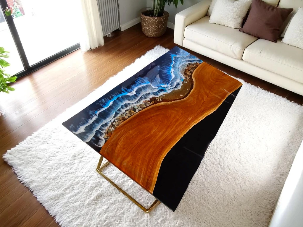 Buy Ocean-Inspired Epoxy Table – Perfect for Modern Interiors